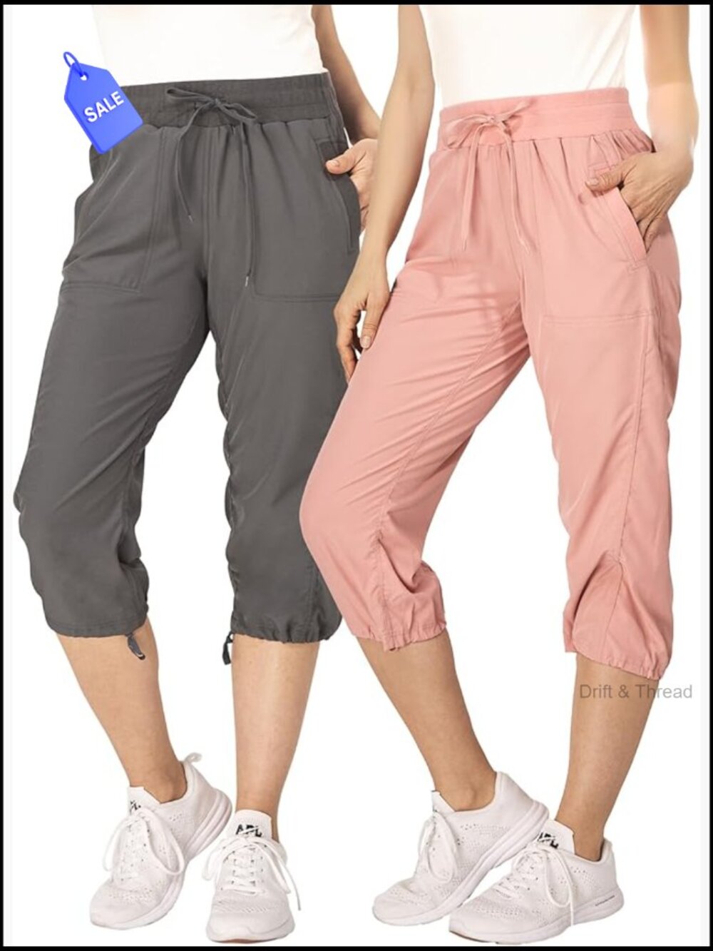 2 Pack Capri Pants for Women Hiking Summer Clothes Active Cargo